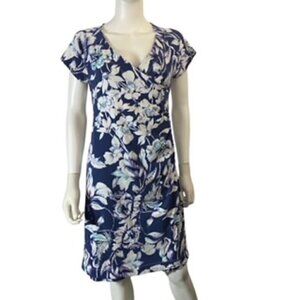 Soft Surroundings Shapely Anywhere Blue Floral Dress Medium